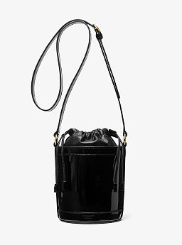 Audrey Medium Patent Leather Bucket Bag