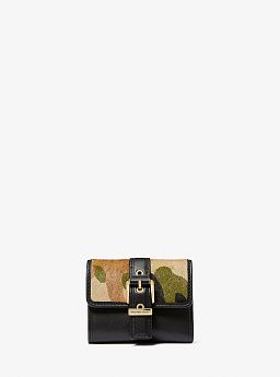 Colby Small Camouflage Print Calf Hair Tri-Fold Wallet