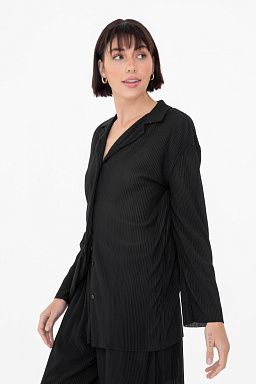 Micro Pleated Oversized Button Down