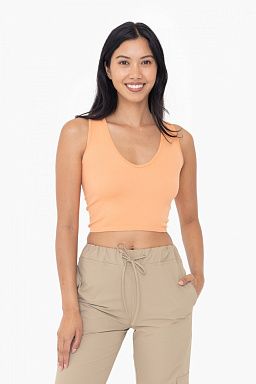 Ribbed V-Neck Crop